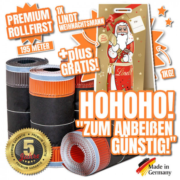 195 m Rollfirst Vlies 320 mm + Lindt Schokoladen Nikolaus mit einem Gewicht von 1 kg