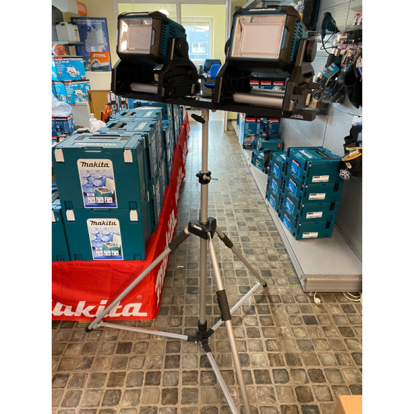 2 x LED-Baustrahler DEADML 805 (14,4V/18V/230V) + 1 x Lampenstativ