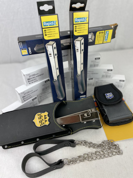 3 Hammertacker Rapid 19 mit Gratis 50.000 Rapid Klammern 37/6 + Zubehör