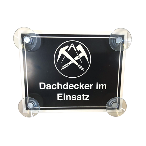 2 x Dachdeckerschild 1-farbig bedruckt (190 x 150 x 3 mm)