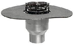 Fleck Flachdach - Gully mit Kiesfang oder Sieb, Flansch aus Hart-PVC