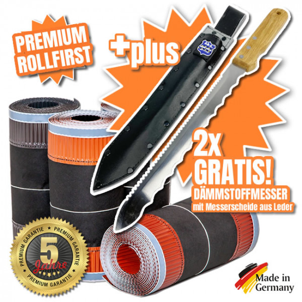 100 m Rollfirst Vlies 320 mm Made in Germany + Gratis 2 x Dämmstoffmesser mit Lederscheide