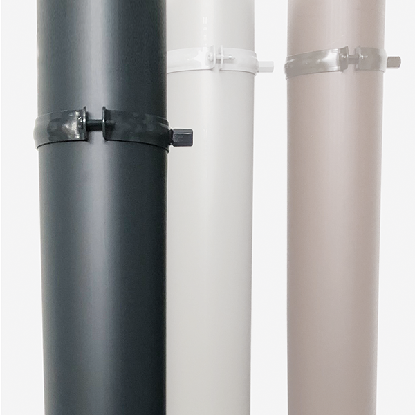4 x 1 m Masc-PE-Sockelrohr (aus Polyethylen) verschiedene Farben inkl. passender Fallrohrschelle M10